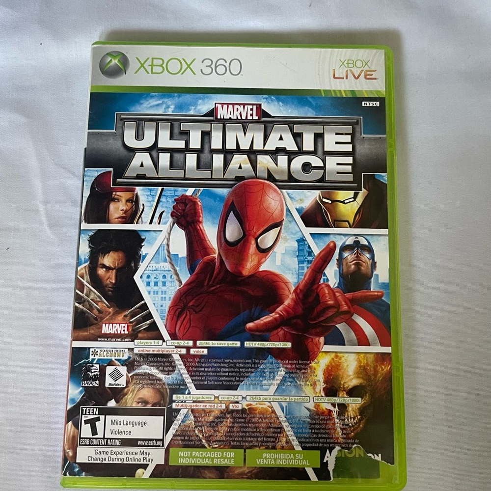 Marvel Ultimate Alliance Xbox 360 - Red and Green Case